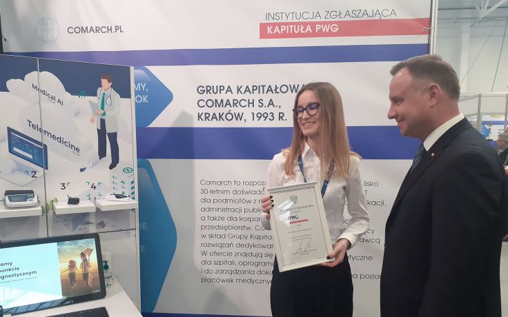 The President of the Republic of Poland visits the Comarch stand during the exhibition "From COP to Economy 4.0"